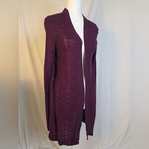 Apt. 9 Purple Knit Cardigan Sweater Open-Front